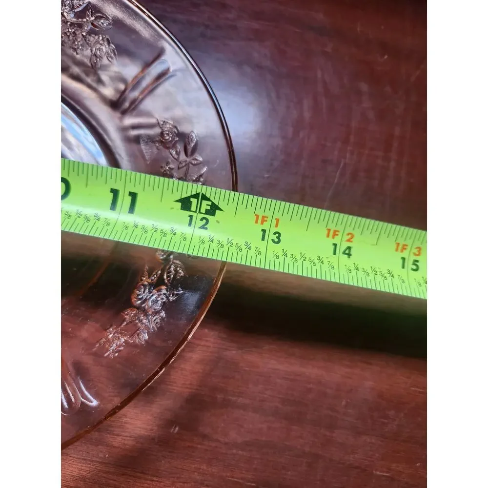 Vintage Federal Sharon Cabbage Rose Pink Depression Glass Oval Platter 12.5in